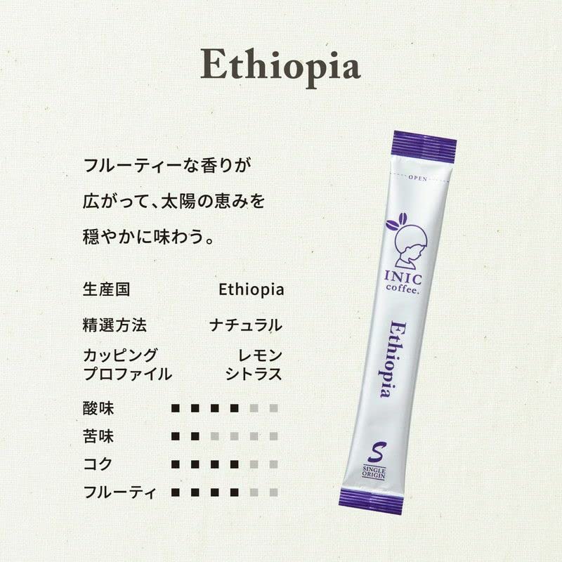 ［6つの産地が楽しめる］ INIC coffee Beans Aroma アソート スティック コーヒー 18本 シングルオリジンコーヒー エチオピア マンデリン グァテマラ キリマンジャロ コロンビア ブラジル インスタント ギフト プレゼント イニックコーヒー