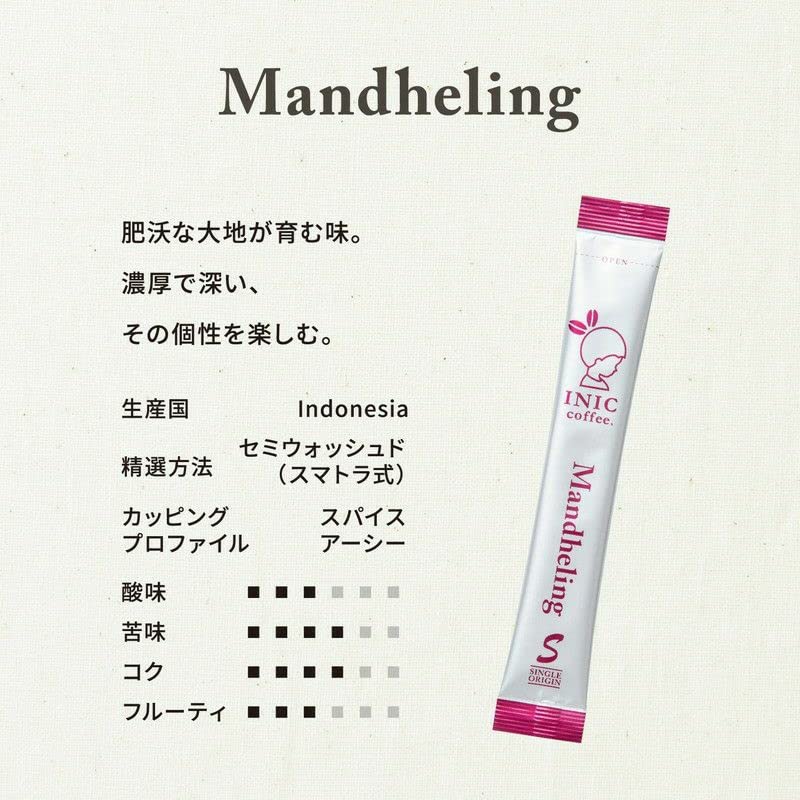 ［6つの産地が楽しめる］ INIC coffee Beans Aroma アソート スティック コーヒー 18本 シングルオリジンコーヒー エチオピア マンデリン グァテマラ キリマンジャロ コロンビア ブラジル インスタント ギフト プレゼント イニックコーヒー