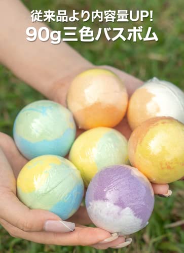 【リボン包装済み】Burco Bubbles バスボム 入浴剤 ギフトセット プレゼント 女性 人気 お風呂用 バスボール 香り爆弾 炭酸 おしゃれ かわいい メッセージカード付 彼女 子供 友達 誕生日 母の日 退職 産休 職場 お礼 お返し お祝い バレンタイン クリスマス 個包装 90gx7個入り