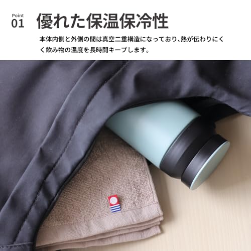 Dolce duo 水筒 今治タオル ギフト セット 2点セット (木箱入り) 340ml マグボトル 真空断熱 保温 保冷 ステンレスボトル