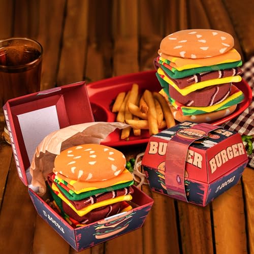 [AGRIMONY] ハンバーガーボックス 靴下 メンズ レディース おもしろ プレゼント 父の日 クリスマス 誕生日 ギフト コットン クルーソックス