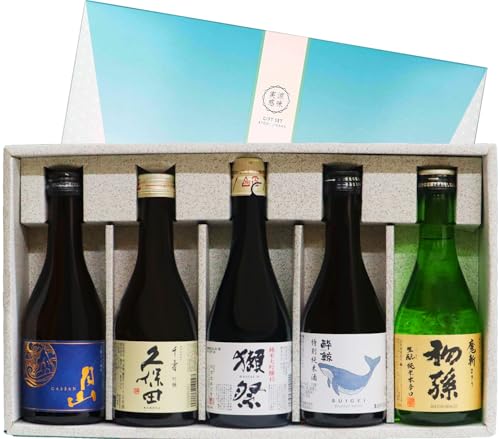 【おすすめ辛口セット】 日本酒飲み比べ 獺祭 久保田 酔鯨 初孫 月山 300ML×5本 化粧箱入り 鈴木酒販