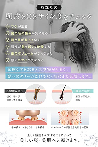 RELX ヘッドスパ 電動頭皮ブラシ 日本企業企画 IPX7防水 スカルプケア 3D振動 コードレス ローズゴールド