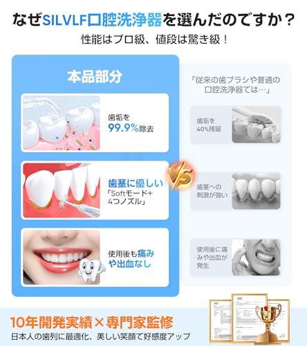 口腔洗浄器 ジェットウォッシャー 歯垢除去 4種類ノズル 310ml 父の日 母の日 ギフト
