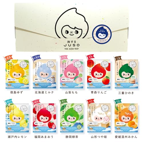 旅するJUSO BATH POWDER30g 10種アソート 入浴剤 個包装 ギフト 詰め合わせ 温泉成分 ご当地成分 エプソムソルト 重曹バスパウダー (ミルク、ゆず、桃、ひのき、りんご、れもん、苺、緑茶、みかん、お米) フレッシュな香り