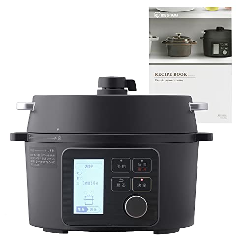 アイリスオーヤマ 電気圧力鍋 2.2L 自動メニュー69種 低温調理 予約機能 ガラス蓋付き レシピブック付き