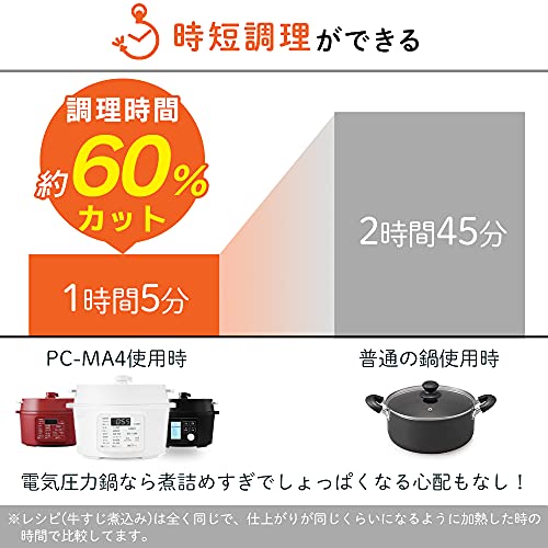 アイリスオーヤマ 電気圧力鍋 2.2L 自動メニュー69種 低温調理 予約機能 ガラス蓋付き レシピブック付き